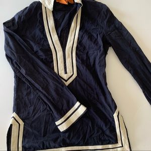 Classic navy & white Tory Burch tunic - sz 6